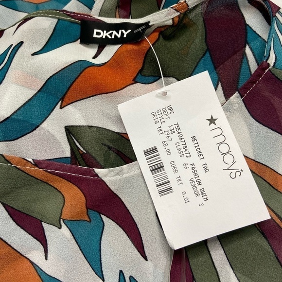 DKNY Swim Suit Coverup Tropical  White Size M - Picture 12 of 14